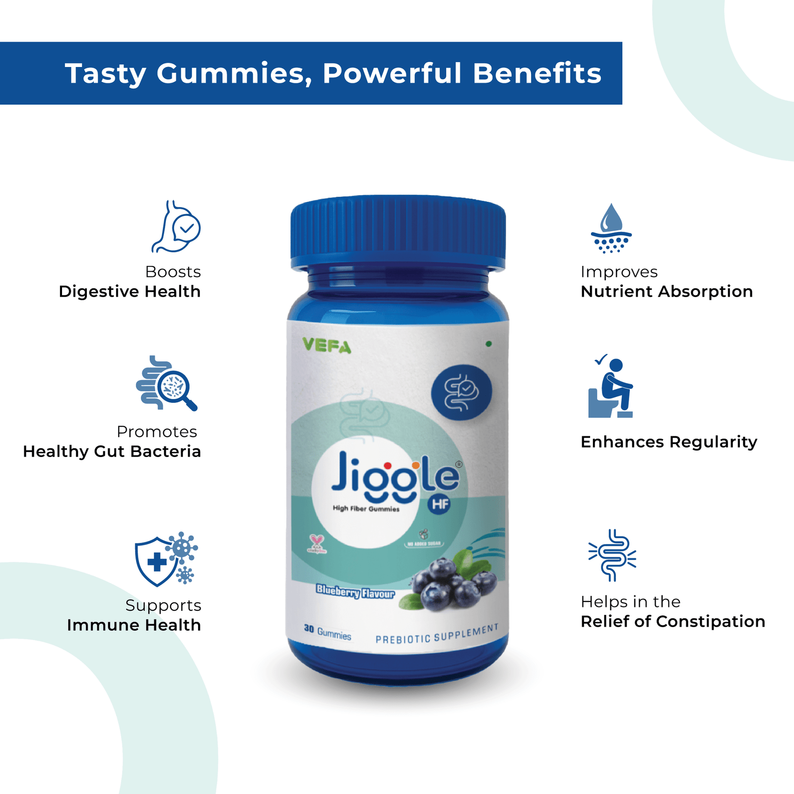 Jiggle HF by Vefa Life – Delicious High Fiber Gummies for Gut Health, Digestion & Daily Wellness